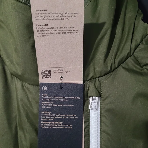 Olive Green NWT Nike Sportswear Therma-Fit Legacy Hooded Jacket - Picture 5 of 6